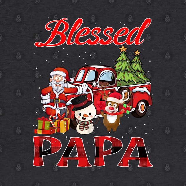 Blessed Papa Red Plaid Christmas by intelus